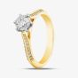  18ct Yellow Gold 0.70ct Brilliant Cut Diamond Shoulder Set Solitaire Ring RI-2412(5.5) 18YP M