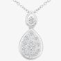 9ct White Gold & Diamond Double Teardrop Necklace PP05987 5.13.0024
