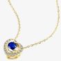 9ct Yellow Gold 0.08ct Diamond & Sapphire Heart Necklace PP20241