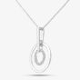 9ct White Gold Diamond Double Circle Pendant Necklace DP1124W