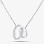 9ct White Gold Diamond Link Circle Pendant Necklace PNE20029W