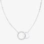 9ct White Gold Diamond Link Circle Pendant Necklace PNE20029W