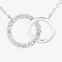 9ct White Gold Diamond Link Circle Pendant Necklace PNE20029W