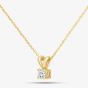 9ct Yellow Gold 0.10ct Solitaire Diamond Pendant Necklace PP02029YDD