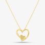 9ct Yellow Gold Double Heart Diamond Pendant Necklace PP03110Y