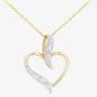 9ct Yellow Gold Diamond Heart Pendant Necklace PP03816Y
