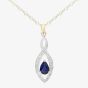 9ct Yellow Gold Sapphire & Diamond Set Pendant Necklace PP03616Y SA
