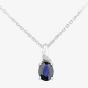 9ct White Gold Oval Sapphire & Diamond Twist Pendant Necklace DP1612WSA