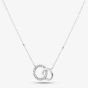 9ct White Gold Interlocking Circle Diamond Necklace PNE20029W