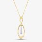 9ct Yellow Gold Diamond Oval Dropper Necklace P4537YW/10C-10