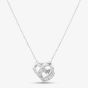 9ct White Gold Open Heart Diamond Necklace PP02435W