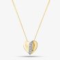 9ct Yellow Gold Brilliant Cut Diamond Curved Heart Necklace P813/04C-10