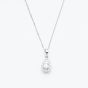 9ct White Gold 0.17ct Pear Cut Diamond Cluster Pendant Necklace NTP409PEAR-D-9WG
