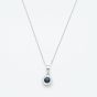 9ct White Gold 0.31ct Sapphire & 0.13ct Diamond Halo Pendant Necklace NTP409SD-9WG