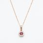 9ct Rose Gold 0.39ct Tourmaline & 0.14ct Diamond Halo Pendant Necklace NTP409PTMD-9RG