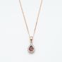 9ct Rose Gold 0.27ct Pear Cut Tourmaline & Diamond Halo Pendant Necklace NTP409PEAR-PTMD-9RG
