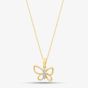 9ct Yellow Gold 0.05ct Brilliant Cut Diamond Butterfly Necklace THP43041-05 (YG)