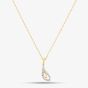 9ct Yellow Gold 0.08ct Brilliant Cut Diamond Tear Drop Necklace THP43039-08 (YG)