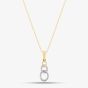 9ct Yellow Gold 0.08ct Brilliant Cut Diamond Open Circle Necklace THP43040-08 (YG)