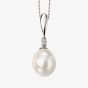 9ct White Gold Diamond Freshwater Pearl Drop Loose Pendant GP2018W