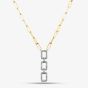 9ct Yellow Gold 0.25ct Diamond Triple Rectangle Link Necklace THN38770-25