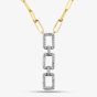 9ct Yellow Gold 0.25ct Diamond Triple Rectangle Link Necklace THN38770-25