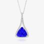 Tivon 18ct White Gold 6.41ct Triangle Tanzanite & Diamond Royale Pendant PW-0948-TZ