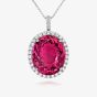 Tivon 18ct White Gold Oval 7.78ct Pink Tourmaline & Diamond Cocktails & Champers Pendant PW-0998-PT