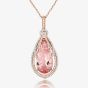 Tivon 18ct Rose Gold 1.85ct Pear Morganite & Diamond Cocktails & Champers Pendant PTTR-0716-MG