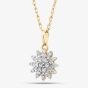 9ct Yellow Gold 0.15ct Diamond Cluster Flower Pendant THP48443-15 (YG)