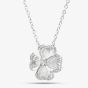 9ct White Gold 0.08ct Diamond Clover Pendant THN46884-08SF