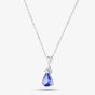 9ct White Gold Diamond and Tanzanite Tear Drop Pendant VP07199 9KW-TANZ