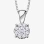 9ct White Gold 0.25ct Diamond Round Cluster Pendant P2382W/25-9