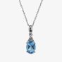 9ct White Gold Oval Blue Topaz and Diamond Cluster Pendant CP6655 9KW/B/TOPAZ
