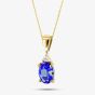 9ct Sapphire and Diamond Oval Pendant K40-9455-02