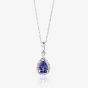 9ct White Gold Diamond Tanzanite Pear Shape Pendant VP0S604 9KW/TANZ