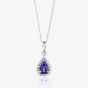 9ct White Gold Diamond Tanzanite Pear Shape Pendant VP0S604 9KW/TANZ