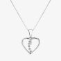 9ct White Gold Diamond Set Heart Pendant DP264W