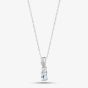 9ct White Gold Oval Aquamarine and Diamond Pendant BSS413-AQ