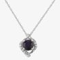 9ct White Gold Sapphire and Diamond Cluster Pendant OJS0022P-BS