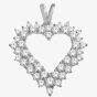 9ct White Gold 1.00ct Diamond Open Heart Pendant TH0121787