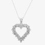 9ct White Gold 1.00ct Diamond Open Heart Pendant TH0121787