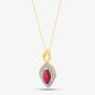 9ct Yellow Gold Marquise-Cut Ruby and Diamond Pendant P3704-10 RUBY