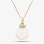 9ct Gold Diamond And Freshwater Pearl Pendant GP2120W GN141