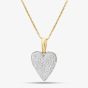 9ct Yellow Gold Diamond Pave Heart Pendant GP2254 GN141