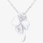 9ct White Gold 0.01ct Diamond Four Leaf Clover Necklace PP04737W