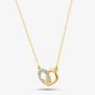 9ct Yellow Gold 0.05ct Diamond Pave Linked Heart Necklace PP05968Y