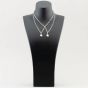 Silver & Diamond Oval Double Necklace PNE01768