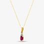 9ct Yellow Gold Ruby & Diamond Pendant Necklace QP00178-R YG