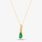 9ct Yellow Gold Emerald & Diamond Pendant Necklace QP00178-E YG